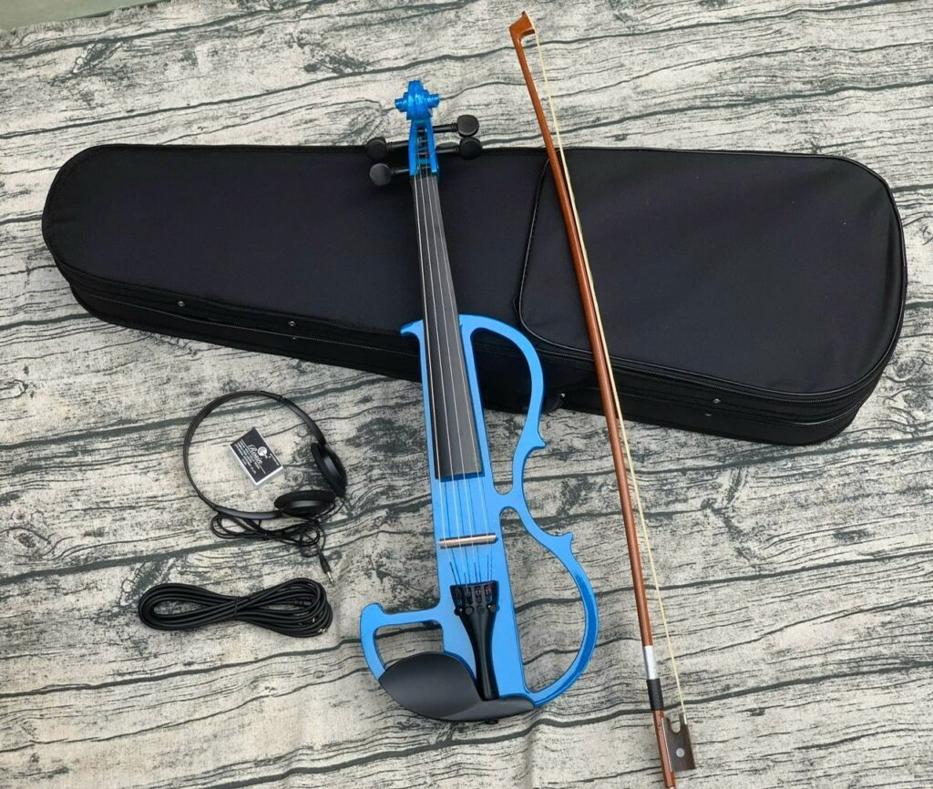 Đàn violin điện màu xanh V1-EL