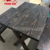 Bộ bàn ghế gỗ thông dài 80cm