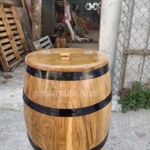 Thùng gỗ sồi đựng gạo 30 kg
