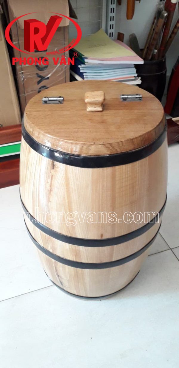 Thùng gỗ sồi đựng gạo 20 kg