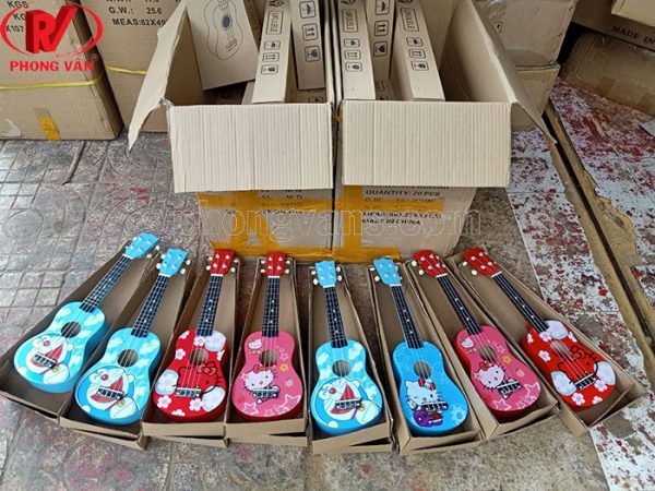 Đàn ukulele gỗ nhiều màu có hình