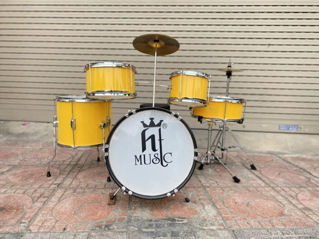 Bộ trống jazz HT Music chuyên nghiệp màu vàng cho trẻ em
