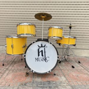 Bộ trống jazz HT Music chuyên nghiệp màu vàng cho trẻ em