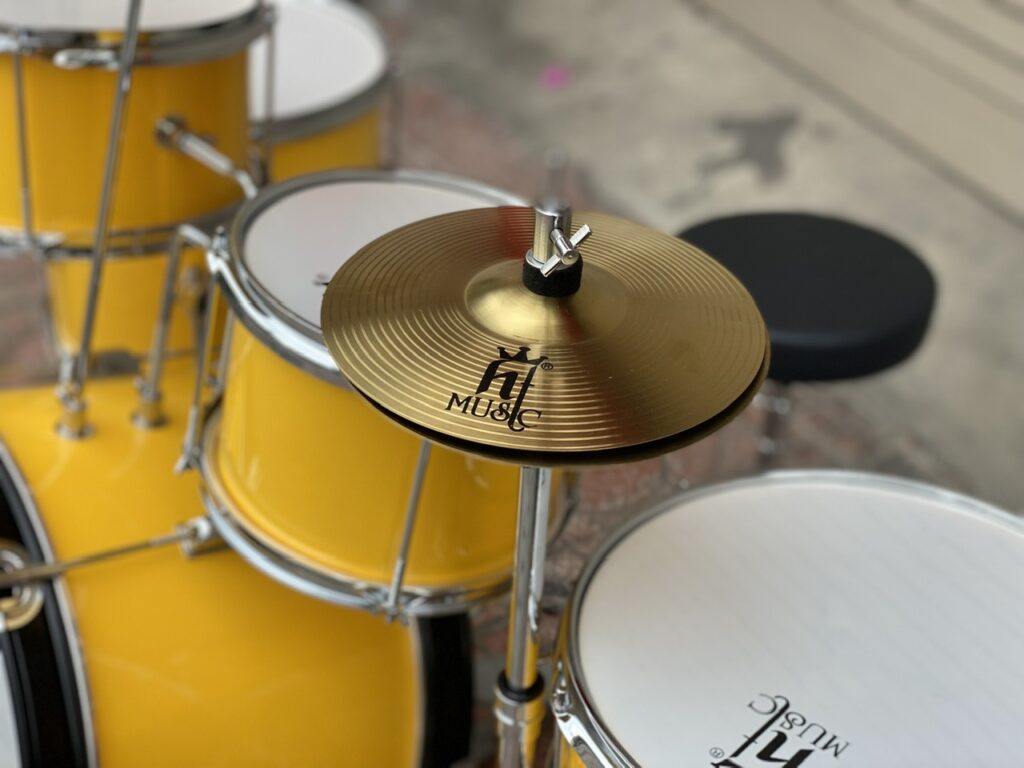 Bộ trống jazz HT Music chuyên nghiệp màu vàng cho trẻ em
