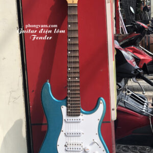 Guitar điện phím lõm Fender 4 mobin màu xanh