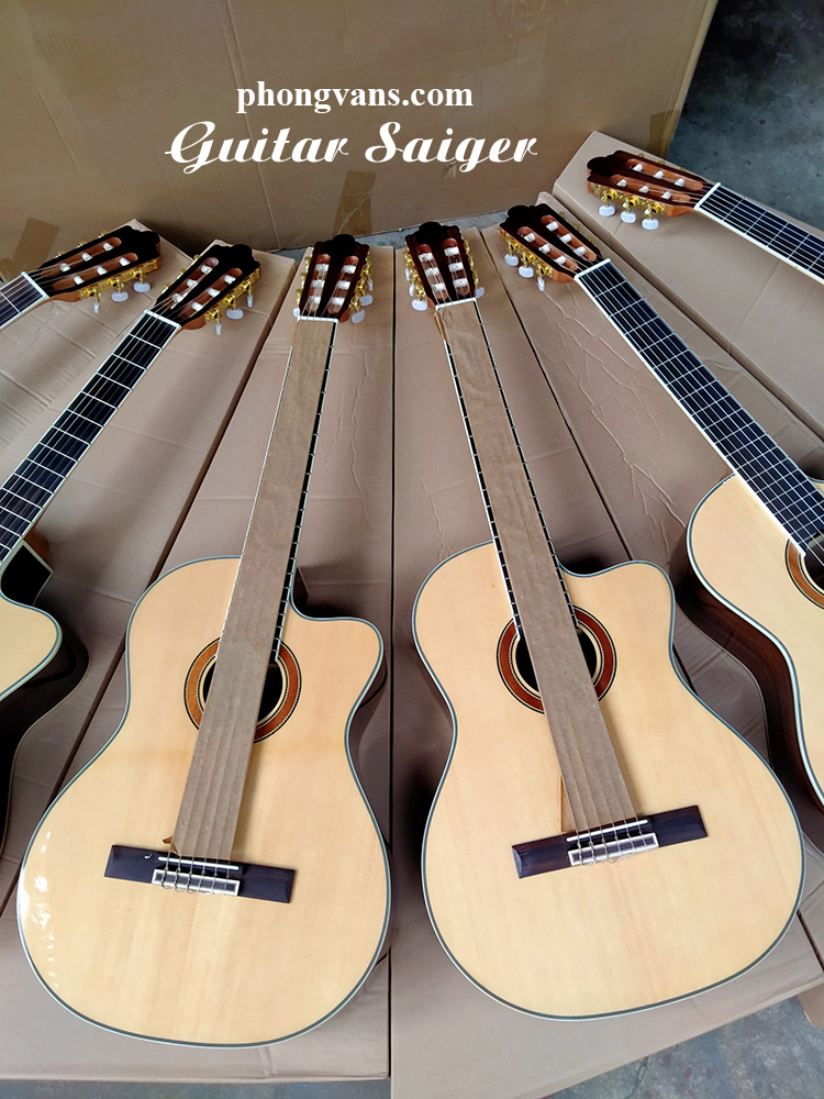 Bán sỉ guitar classic Saiger dáng khuyết chính hãng