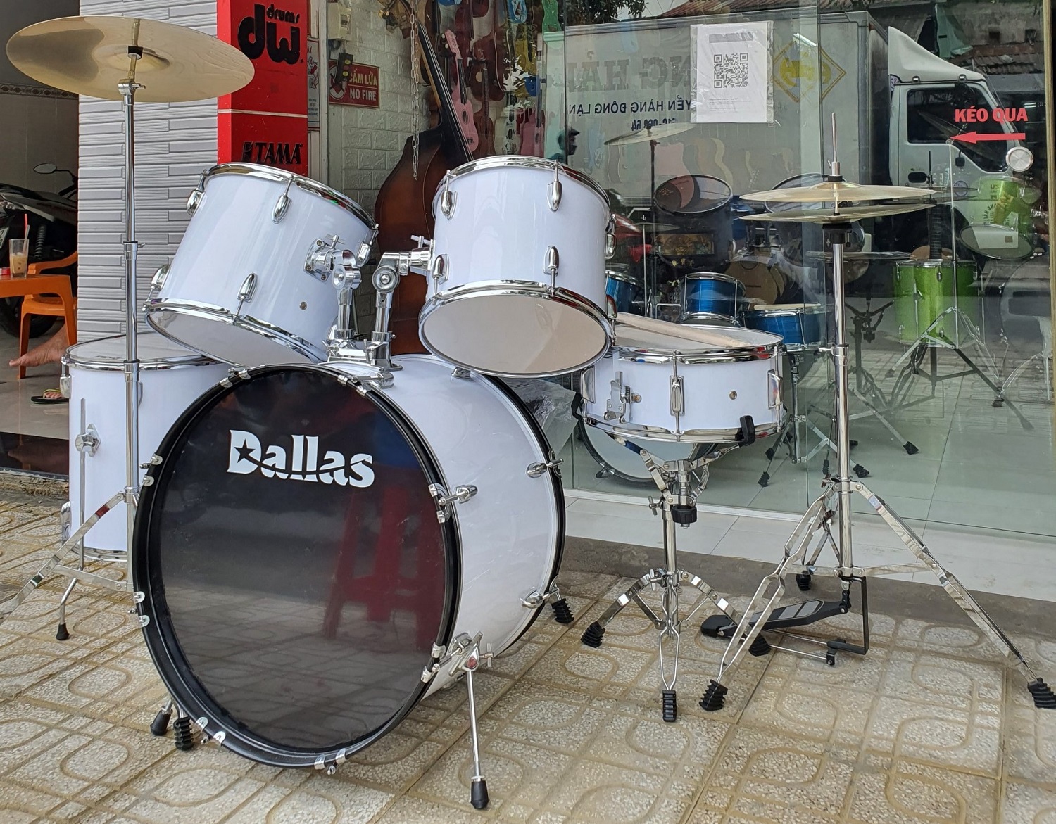 Dàn trống jazz drum Dallas DL221 trắng