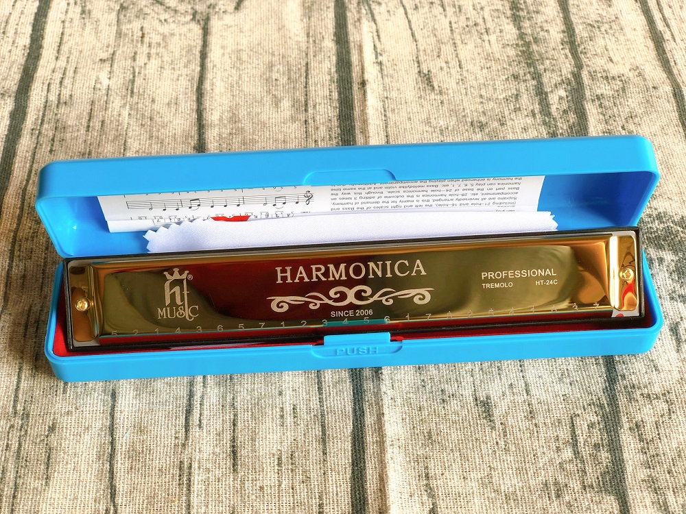 Kèn Harmonica HT Music tremolo HT-24C Gold