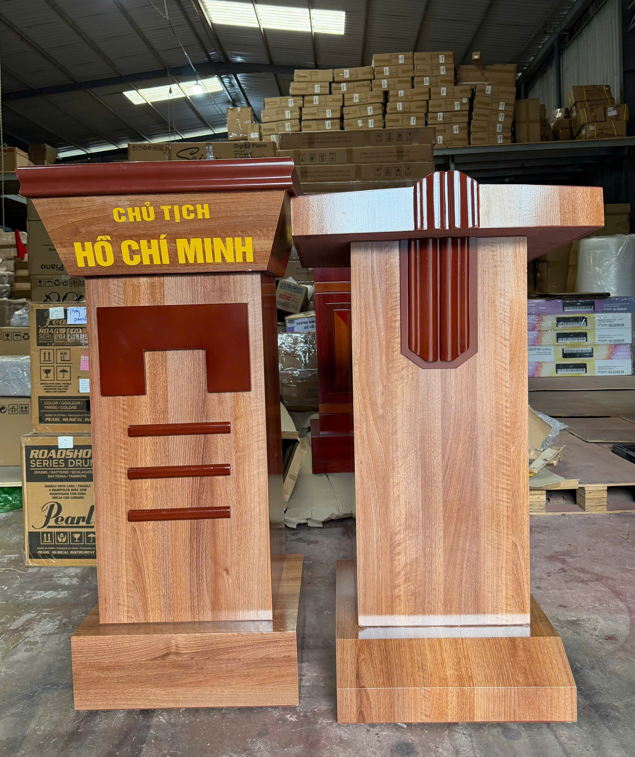bục hội truong (2) Cặp Bục Gỗ MDF Chữ U Veneer