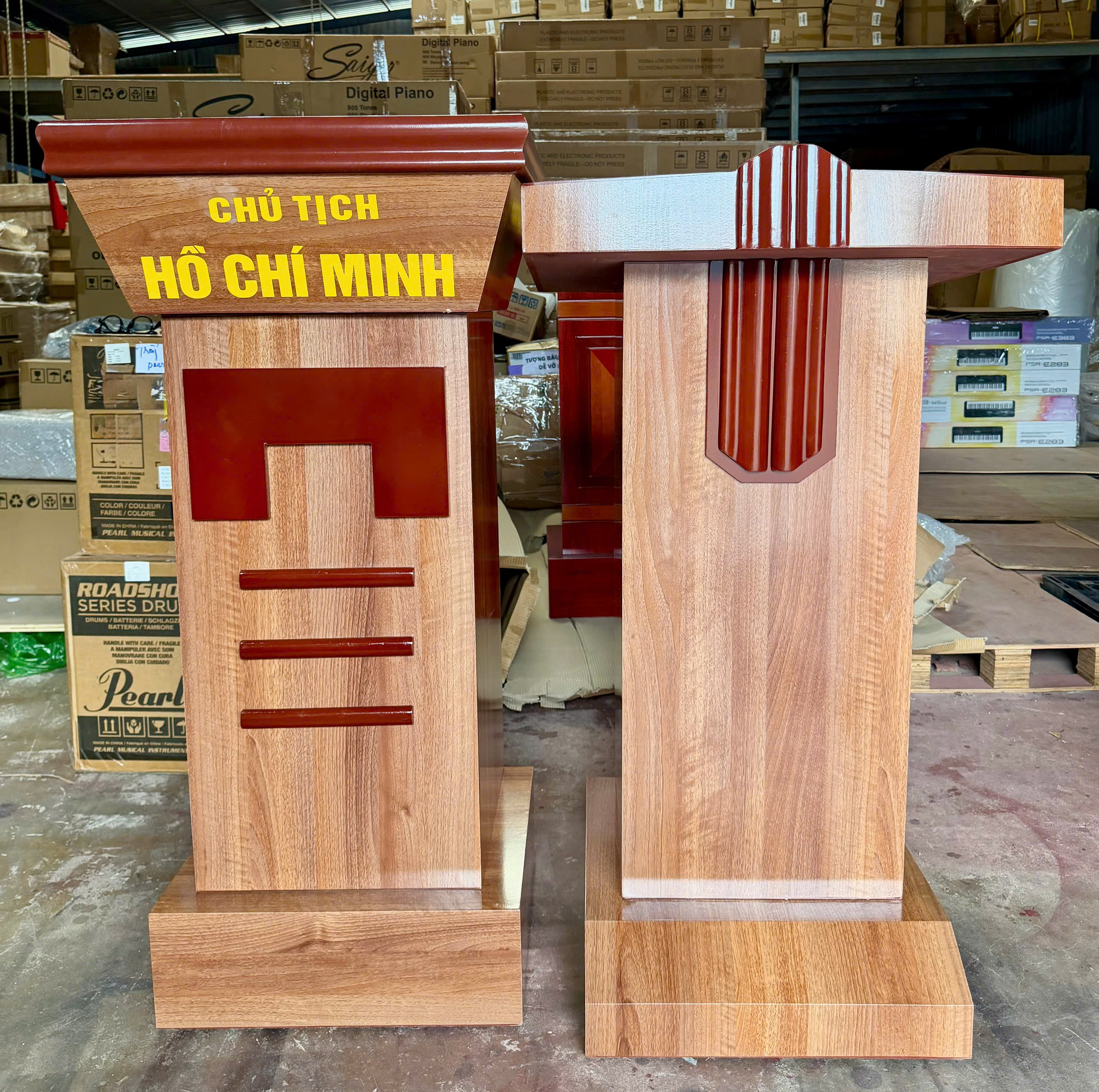 bục hội truong (3) Cặp Bục Gỗ MDF Chữ U Veneer
