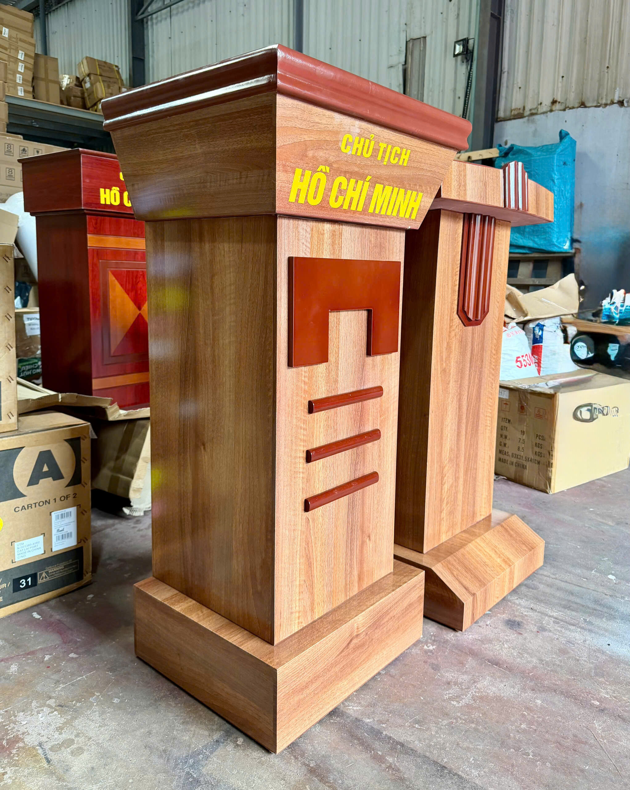 bục hội truong (5) Cặp Bục Gỗ MDF Chữ U Veneer